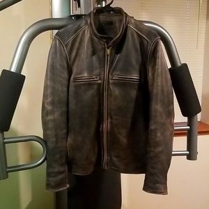Wilson leather vintage style moto jacket
